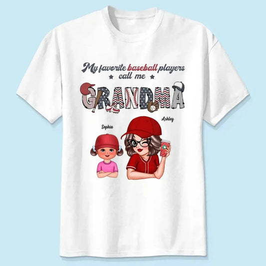 My Favorite Player Calls Me Shirt – Personalized Custom T-Shirt – Sports Gift for Mom or Grandma with Kid’s Name  Ezcustomize