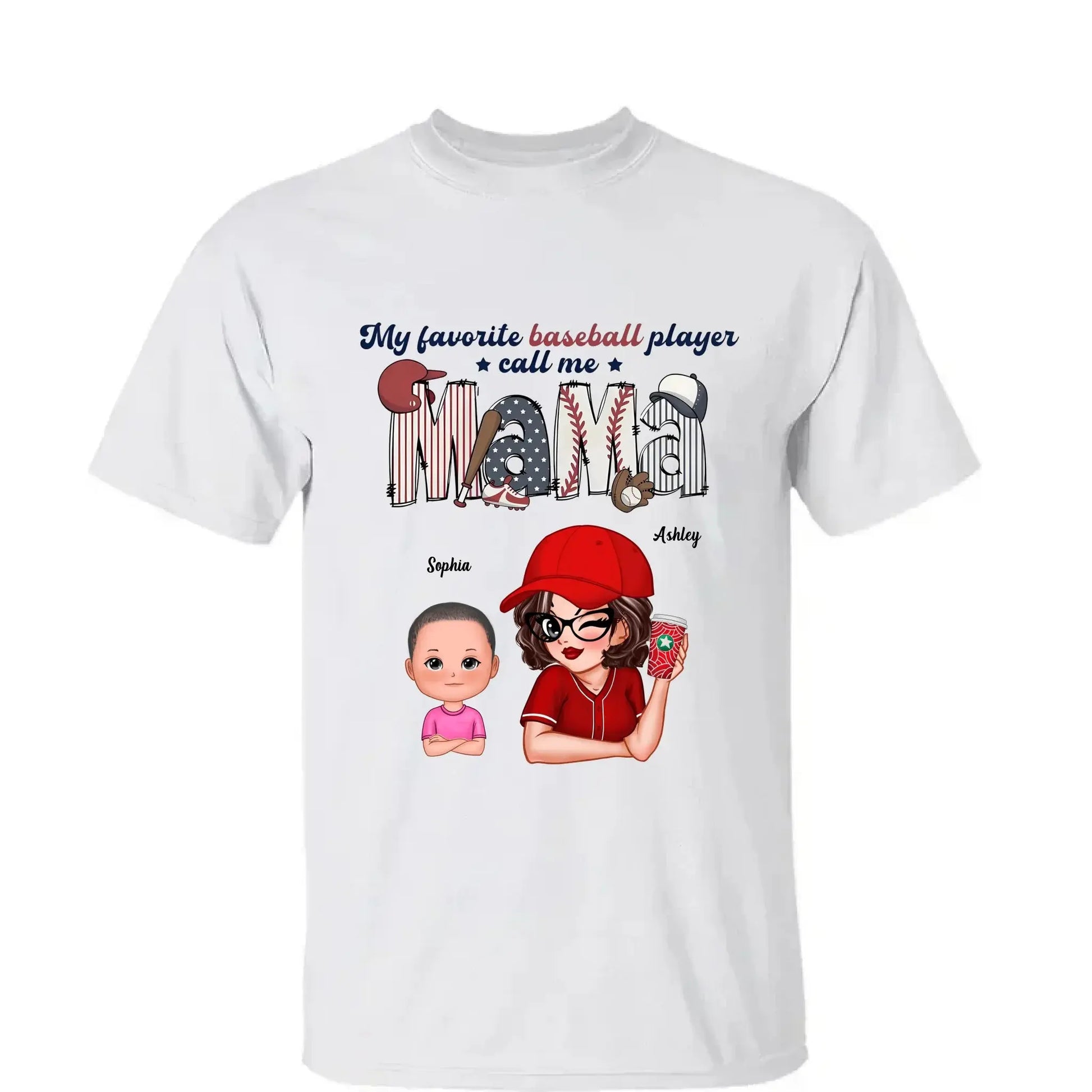 My Favorite Player Calls Me Shirt – Personalized Custom T-Shirt – Sports Gift for Mom or Grandma with Kid’s Name  Ezcustomize
