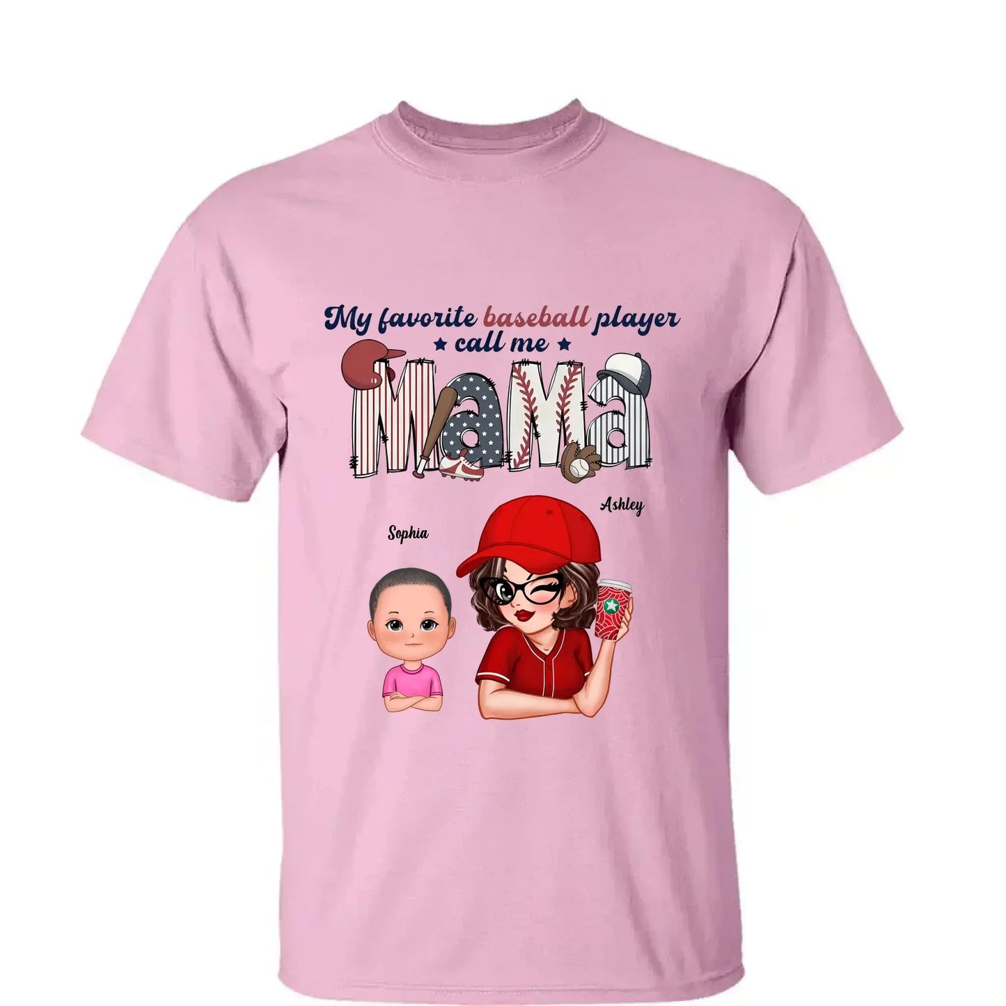 My Favorite Player Calls Me Shirt – Personalized Custom T-Shirt – Sports Gift for Mom or Grandma with Kid’s Name  Ezcustomize