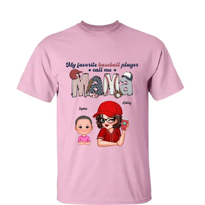 My Favorite Player Calls Me Shirt – Personalized Custom T-Shirt – Sports Gift for Mom or Grandma with Kid’s Name  Ezcustomize
