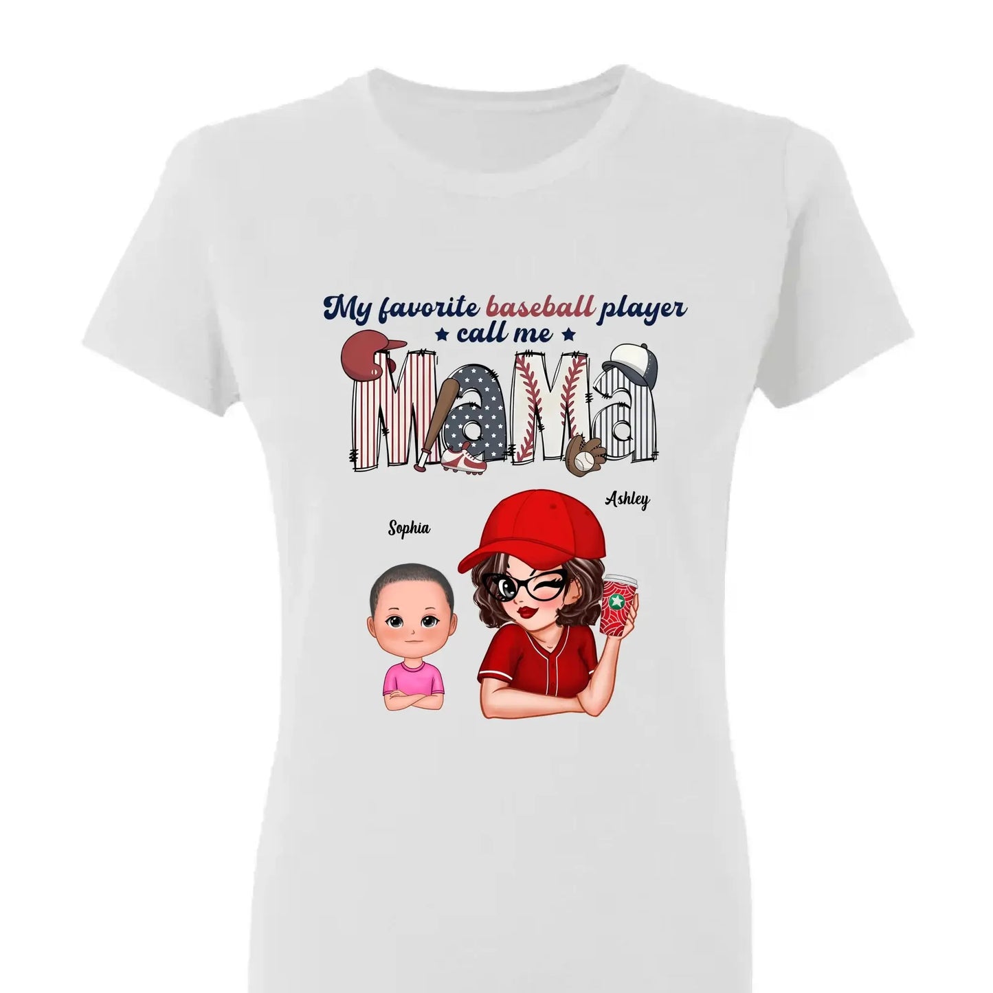 My Favorite Player Calls Me Shirt – Personalized Custom T-Shirt – Sports Gift for Mom or Grandma with Kid’s Name  Ezcustomize