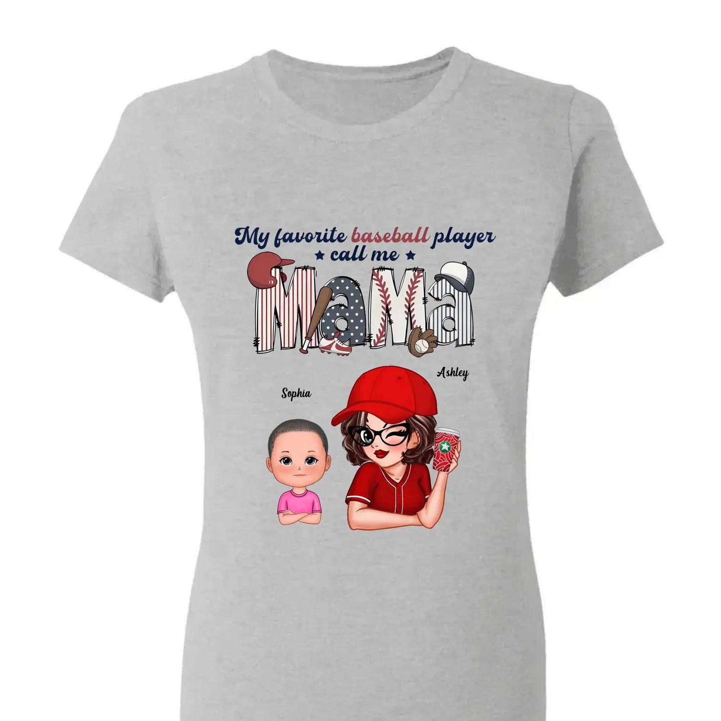My Favorite Player Calls Me Shirt – Personalized Custom T-Shirt – Sports Gift for Mom or Grandma with Kid’s Name  Ezcustomize