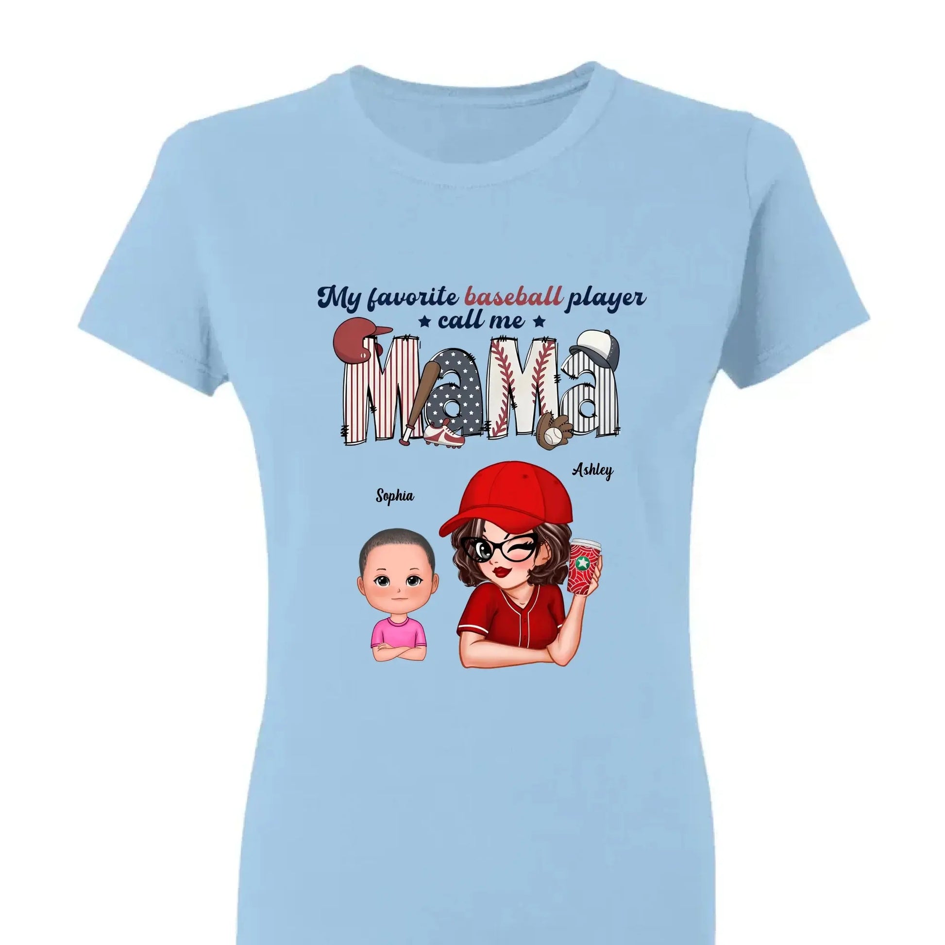 My Favorite Player Calls Me Shirt – Personalized Custom T-Shirt – Sports Gift for Mom or Grandma with Kid’s Name  Ezcustomize