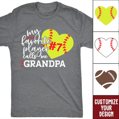 My Favorite Player Calls Me with Custom Title, Number, and Ball Type - Personalized Sports T-Shirt  Ezcustomize
