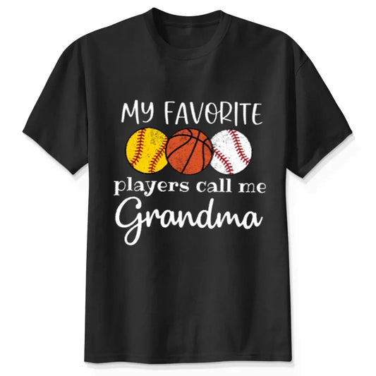 My Favorite Players Call Me Grandma Shirt – Personalized Multi-Sport T-Shirt – Custom Birthday or Mother’s Day Gift for Grandma, Nana, or Mom  Ezcustomize