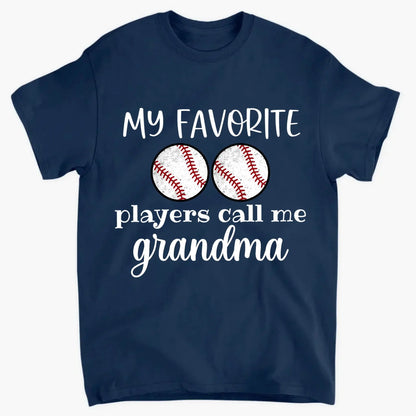 My Favorite Players Call Me Grandma Shirt – Personalized Multi-Sport T-Shirt – Custom Birthday or Mother’s Day Gift for Grandma, Nana, or Mom  Ezcustomize