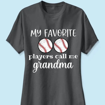 My Favorite Players Call Me Grandma Shirt – Personalized Multi-Sport T-Shirt – Custom Birthday or Mother’s Day Gift for Grandma, Nana, or Mom  Ezcustomize
