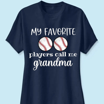 My Favorite Players Call Me Grandma Shirt – Personalized Multi-Sport T-Shirt – Custom Birthday or Mother’s Day Gift for Grandma, Nana, or Mom  Ezcustomize