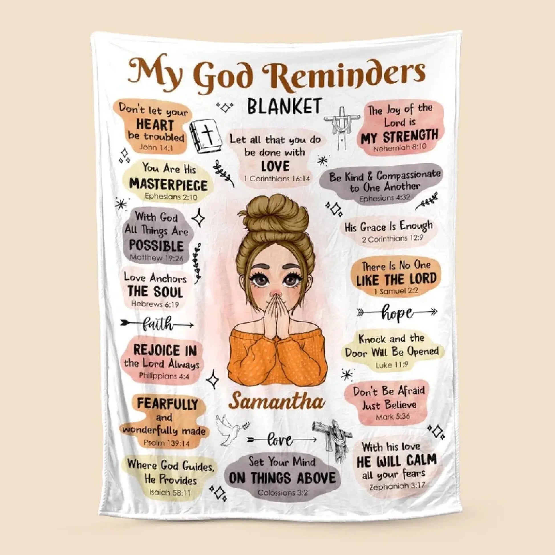My God Reminders Affirmations – Personalized Christian Blanket Throw – Meaningful Birthday & Faith Encouragement Gift for Her or Loved Ones  Ezcustomize