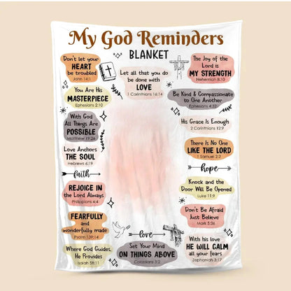 My God Reminders Affirmations – Personalized Christian Blanket Throw – Meaningful Birthday & Faith Encouragement Gift for Her or Loved Ones  Ezcustomize