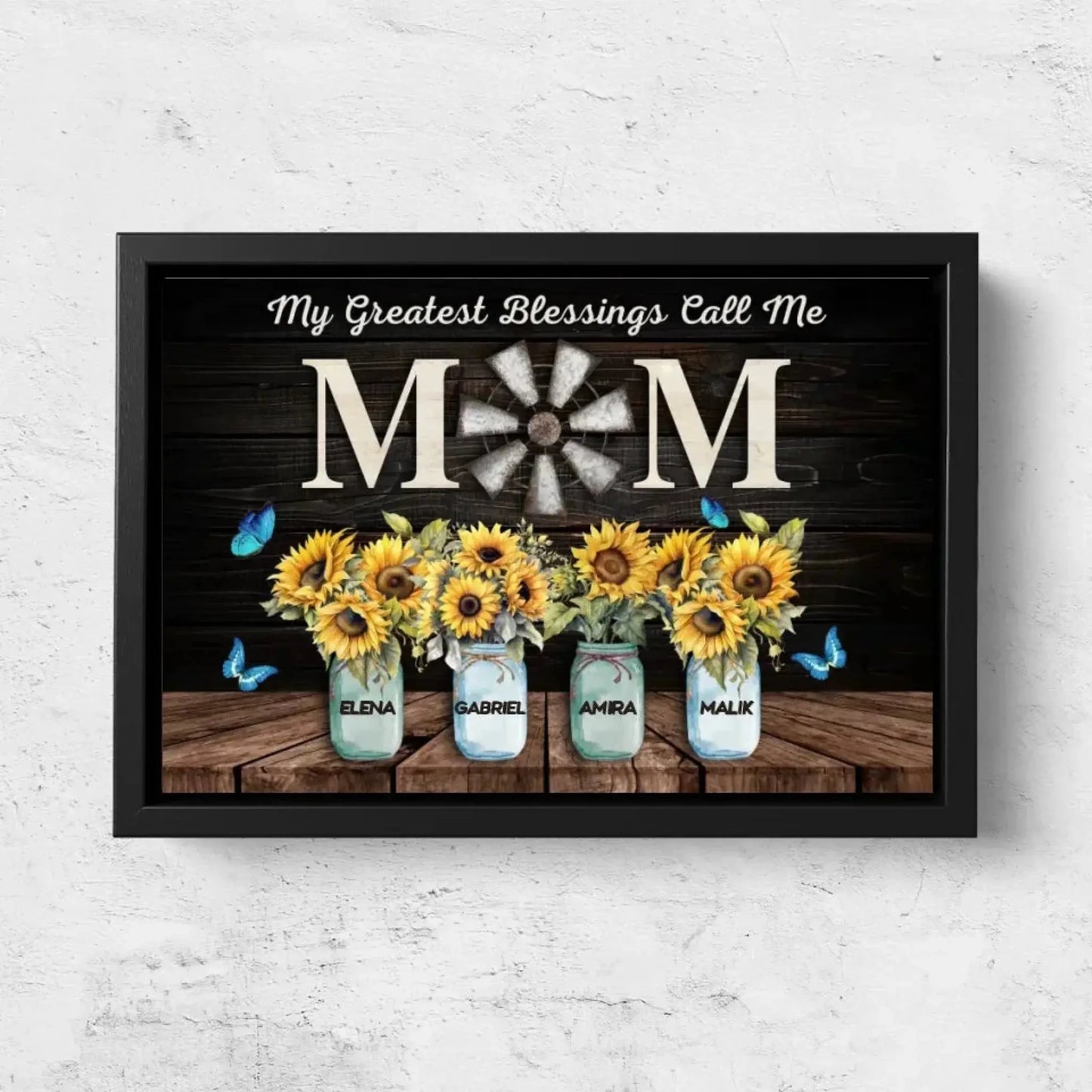 My Greatest Blessings Call Me Mom Wall Art – Personalized Poster/Canvas – Custom Gift for Mom from Kids or Family  Ezcustomize