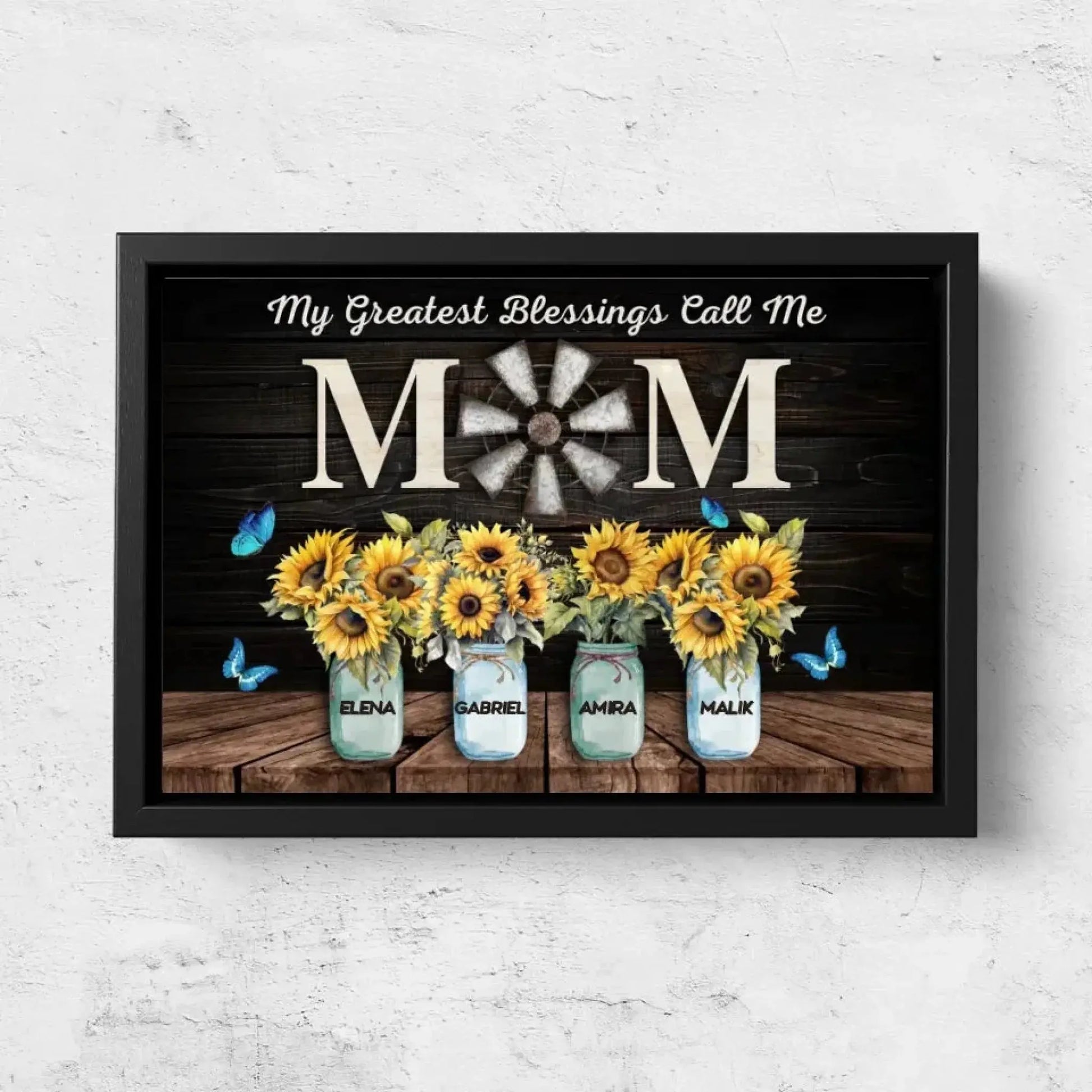 My Greatest Blessings Call Me Mom Wall Art – Personalized Poster/Canvas – Custom Gift for Mom from Kids or Family  Ezcustomize