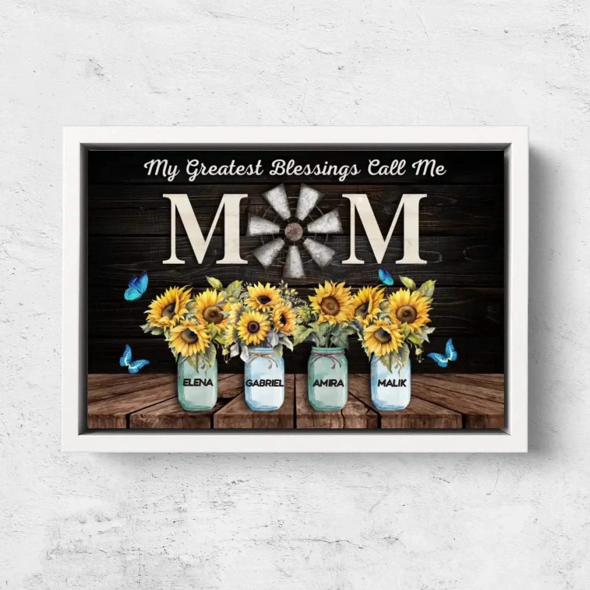 My Greatest Blessings Call Me Mom Wall Art – Personalized Poster/Canvas – Custom Gift for Mom from Kids or Family  Ezcustomize