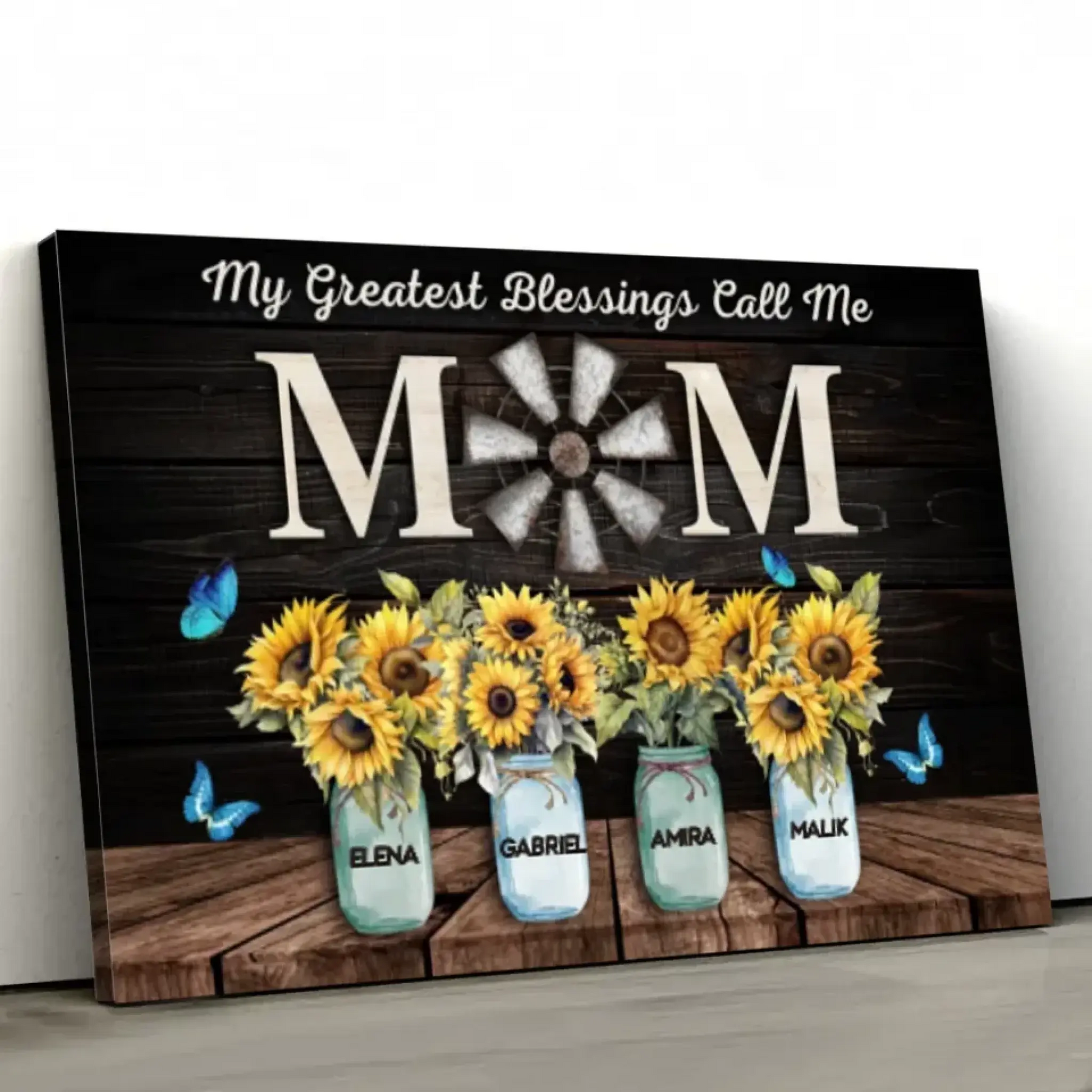 My Greatest Blessings Call Me Mom Wall Art – Personalized Poster/Canvas – Custom Gift for Mom from Kids or Family  Ezcustomize