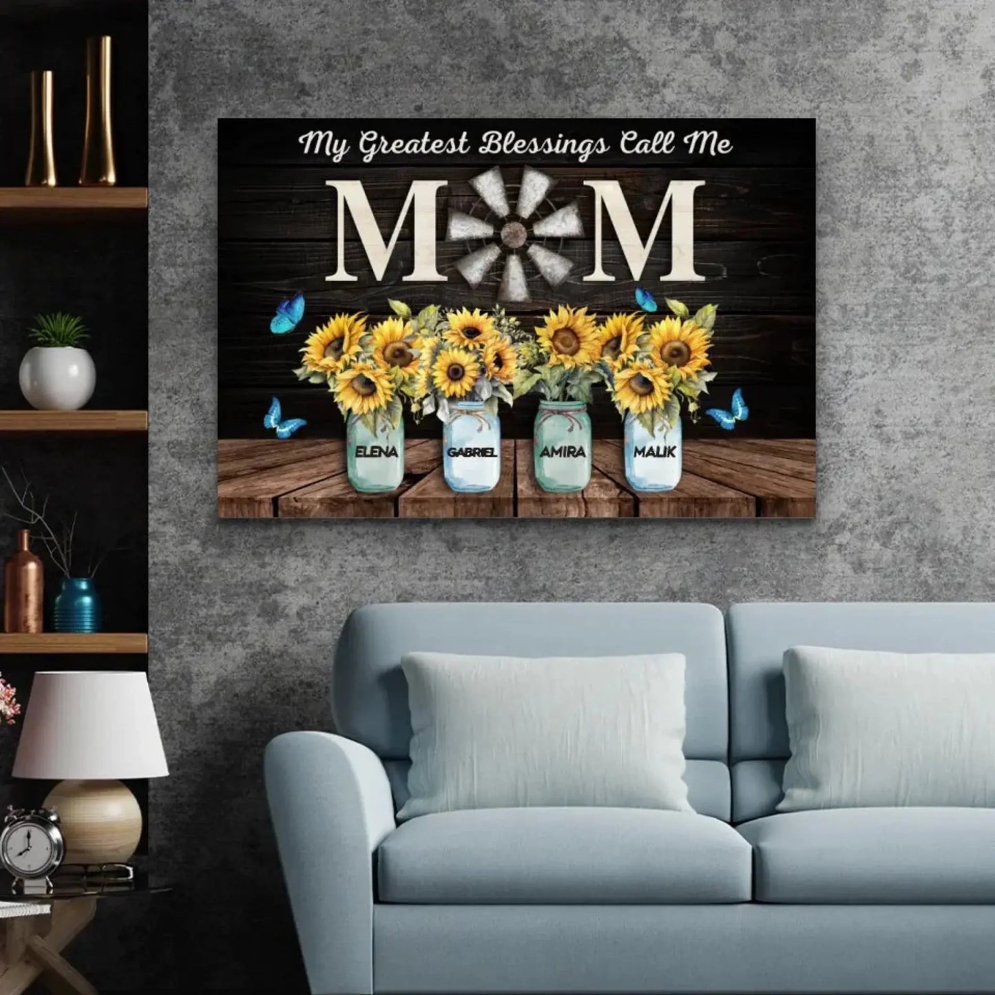 My Greatest Blessings Call Me Mom Wall Art – Personalized Poster/Canvas – Custom Gift for Mom from Kids or Family  Ezcustomize