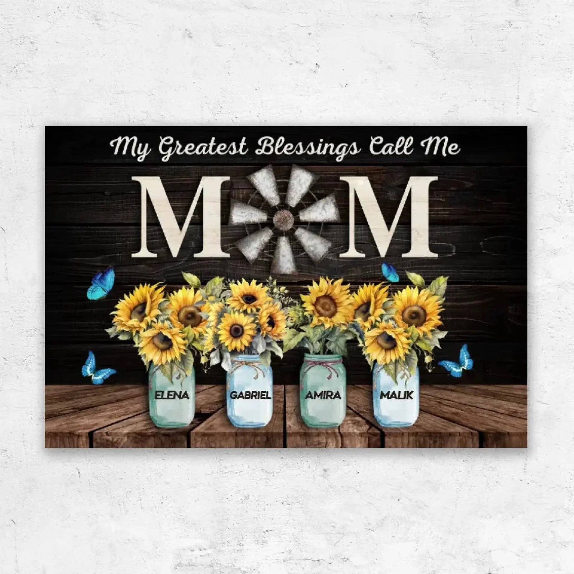 My Greatest Blessings Call Me Mom Wall Art – Personalized Poster/Canvas – Custom Gift for Mom from Kids or Family  Ezcustomize