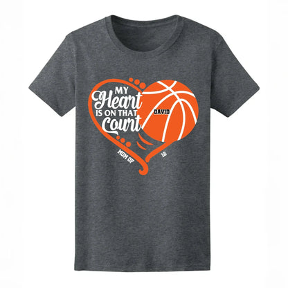 My Heart Is On That Field - Personalized T-Shirt, Gift For Sport Grandma, Sport Mom  Ezcustomize