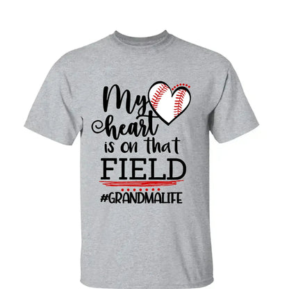 My Heart Is on That Field Shirt – Personalized Baseball Ballpark Design – Custom Mother’s Day Gift for Grandma, Nana, or Gigi  Ezcustomize