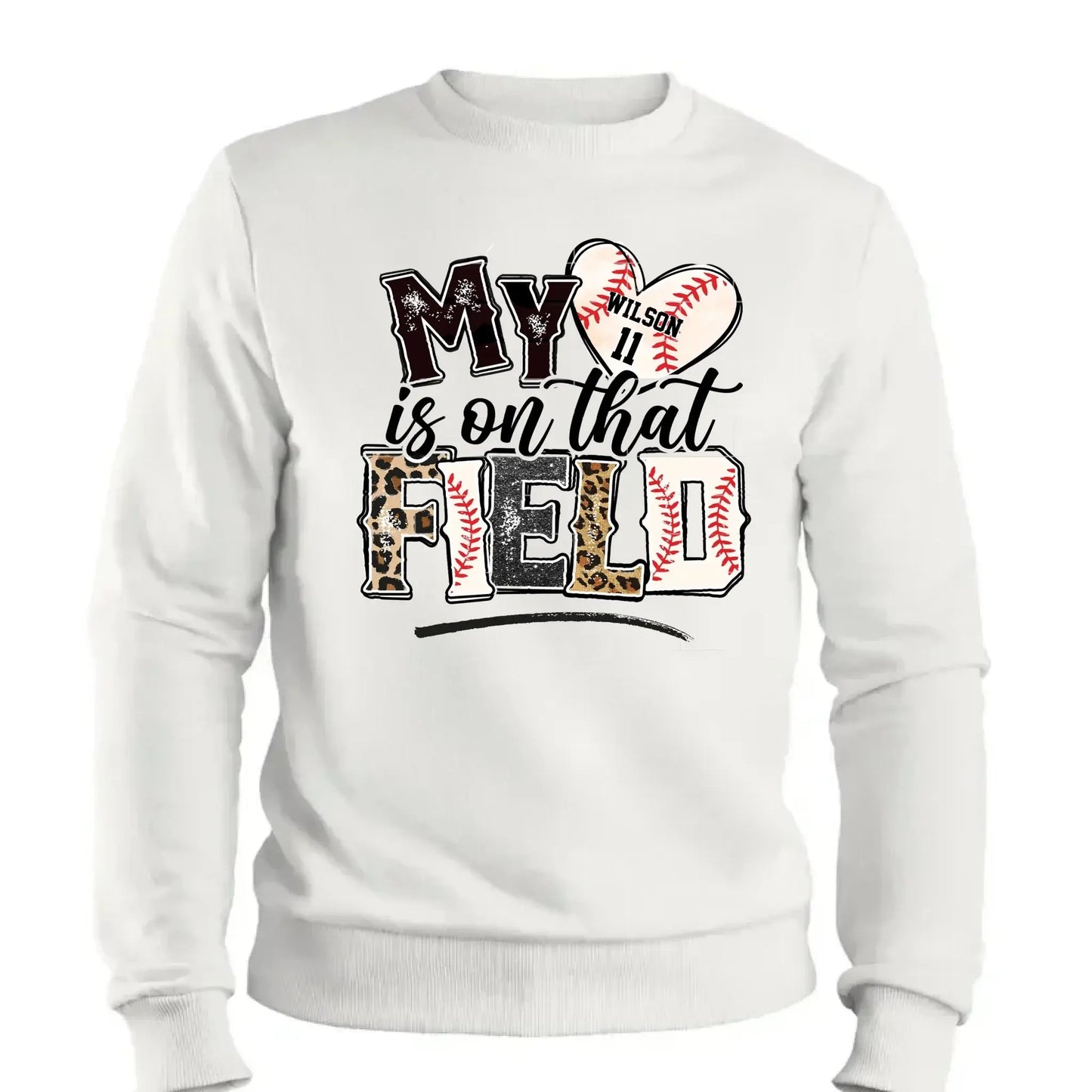 My Heart Is on That Field – Personalized T-Shirt – Custom Gift for Sport Mom or Grandma with Kids’ Names or Jersey Numbers  Ezcustomize