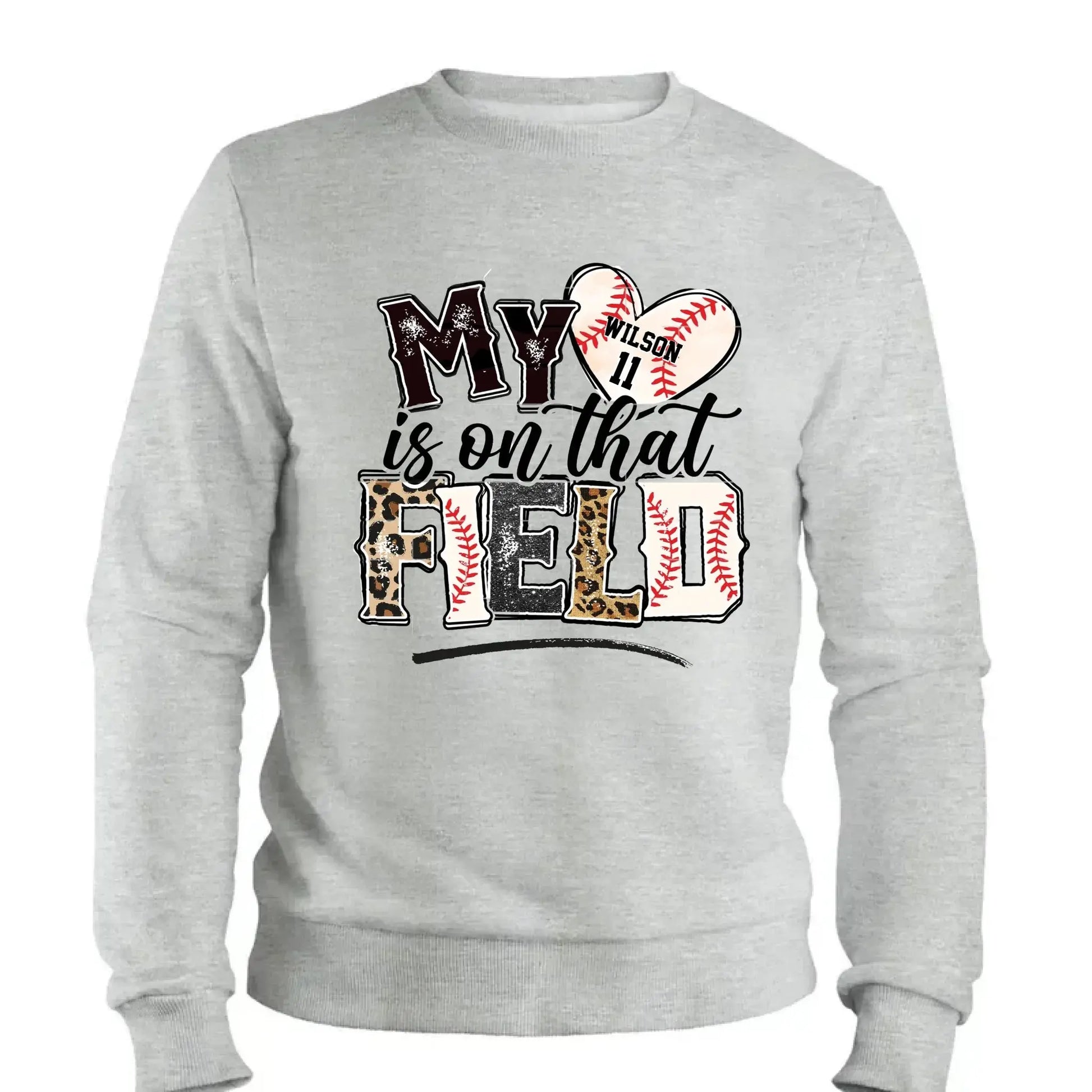 My Heart Is on That Field – Personalized T-Shirt – Custom Gift for Sport Mom or Grandma with Kids’ Names or Jersey Numbers  Ezcustomize