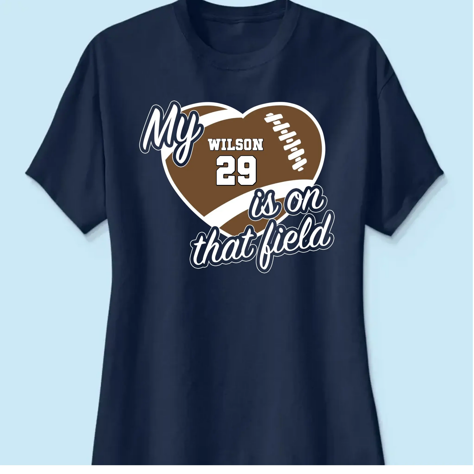 My Heart Is on That Field – Personalized T-Shirt – Custom Gift for Sports Mom or Grandma on Game Day or Mother’s Day  Ezcustomize