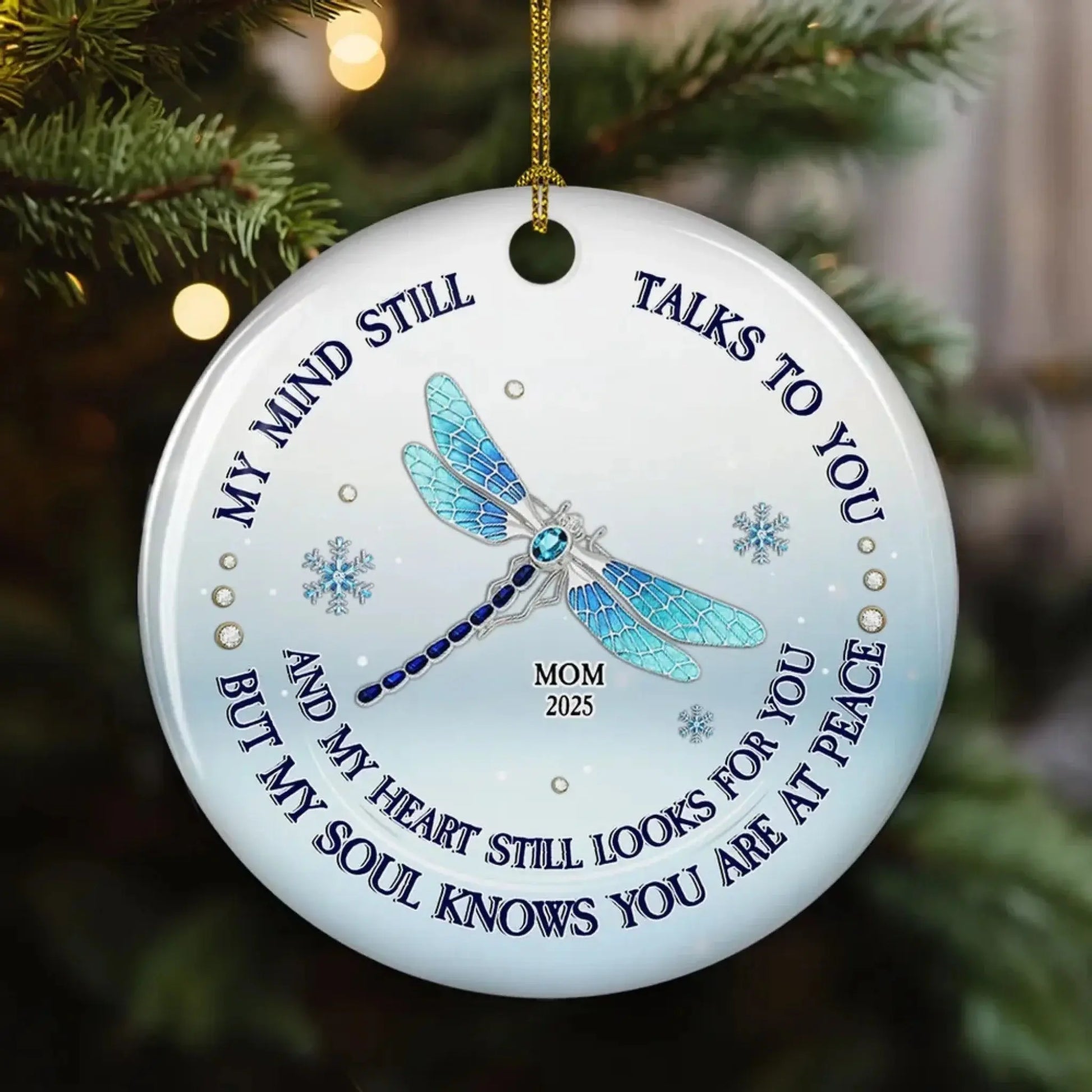 My Mind My Heart My Soul Blue Crystal – Personalized Ceramic Ornament – Custom Christmas Keepsake & Meaningful Gifts for Loved Ones  Ezcustomize