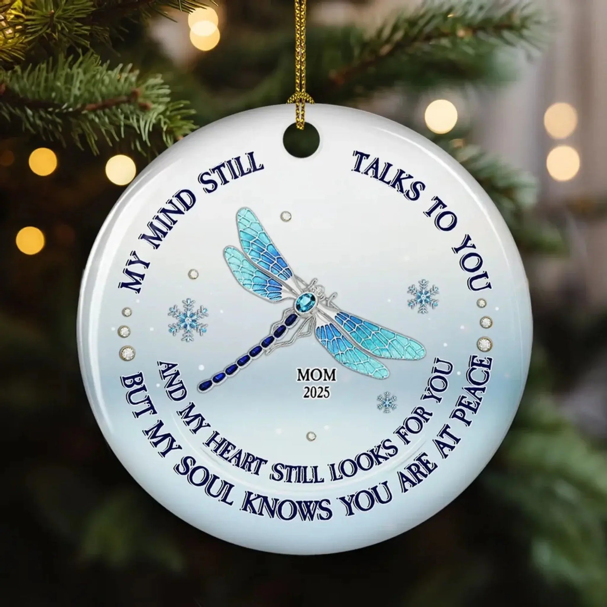 My Mind My Heart My Soul Blue Crystal – Personalized Ceramic Ornament – Custom Christmas Keepsake & Meaningful Gifts for Loved Ones  Ezcustomize