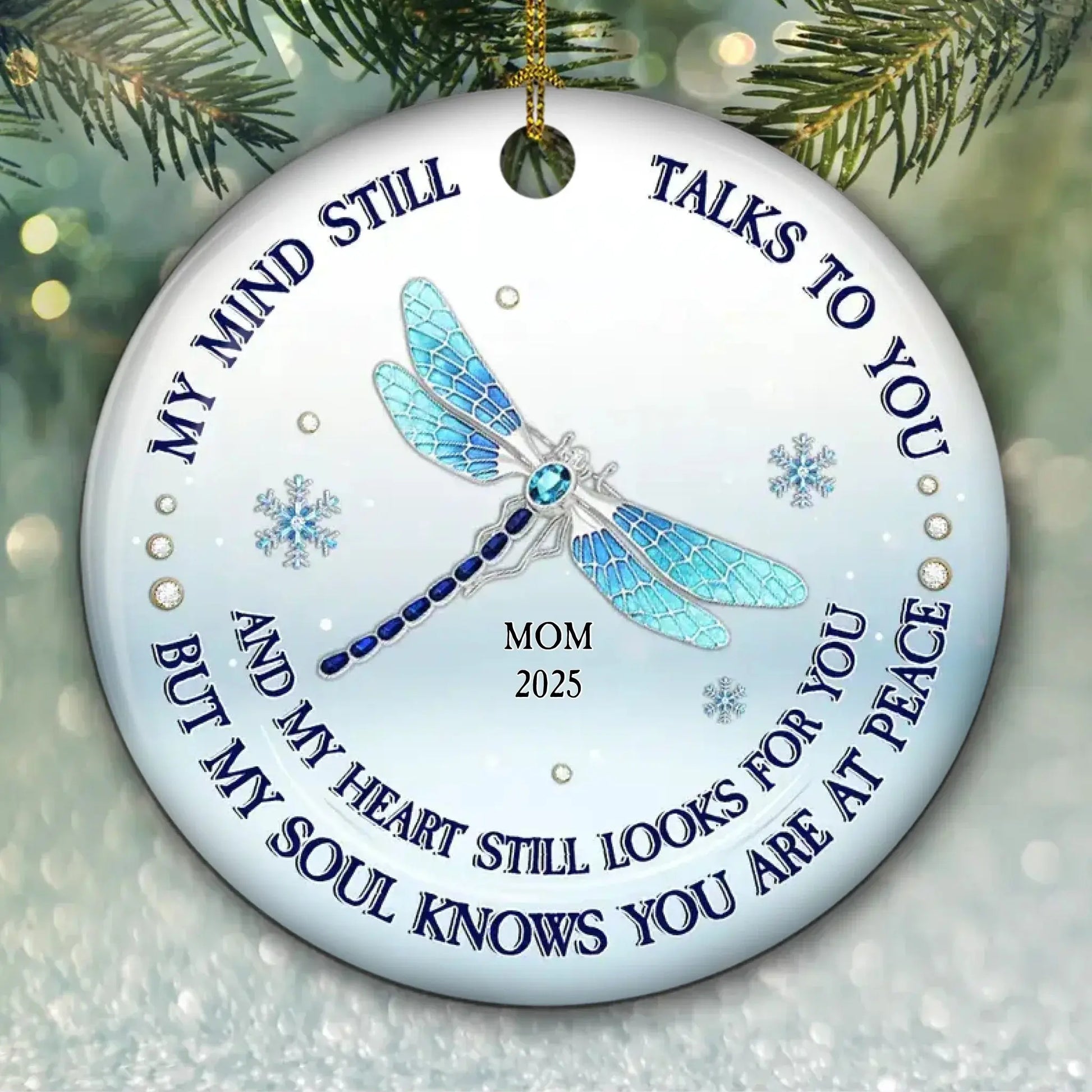 My Mind My Heart My Soul Blue Crystal – Personalized Ceramic Ornament – Custom Christmas Keepsake & Meaningful Gifts for Loved Ones  Ezcustomize