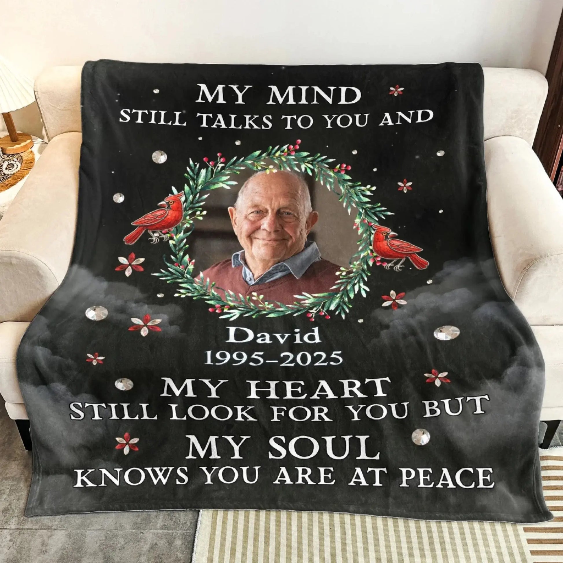 My Mind Still Talks To You – Personalized Memorial Photo Blanket – Comforting Sympathy Gift & Heartfelt Keepsake for Loved Ones  Ezcustomize