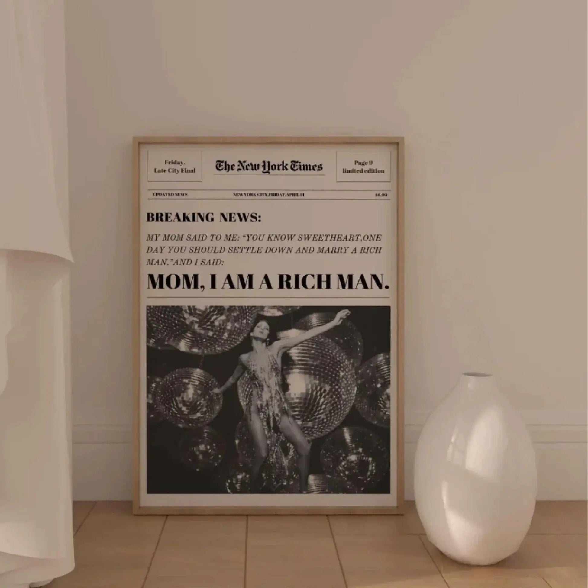 My Mom Said To Me – Custom Newspaper Wall Art, Retro Style Poster with Photo & Quote, Inspirational Gift for Women, Boss Babes & Entrepreneurs  Ezcustomize