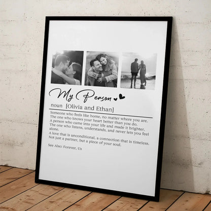 My Person Definition Personalized Photo Poster – Custom Couple Wall Art Print – Romantic Anniversary & Valentine’s Day Gift for Lovers  Ezcustomize