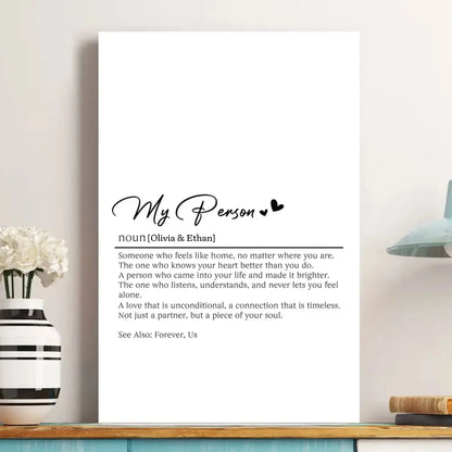 My Person Definition Personalized Photo Poster – Custom Couple Wall Art Print – Romantic Anniversary & Valentine’s Day Gift for Lovers  Ezcustomize