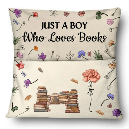 My Reading Pillow Girl with Birth Month Flower – Personalized Pocket Pillow – Thoughtful Birthday & Christmas Gift for Book Lovers and Readers  Ezcustomize
