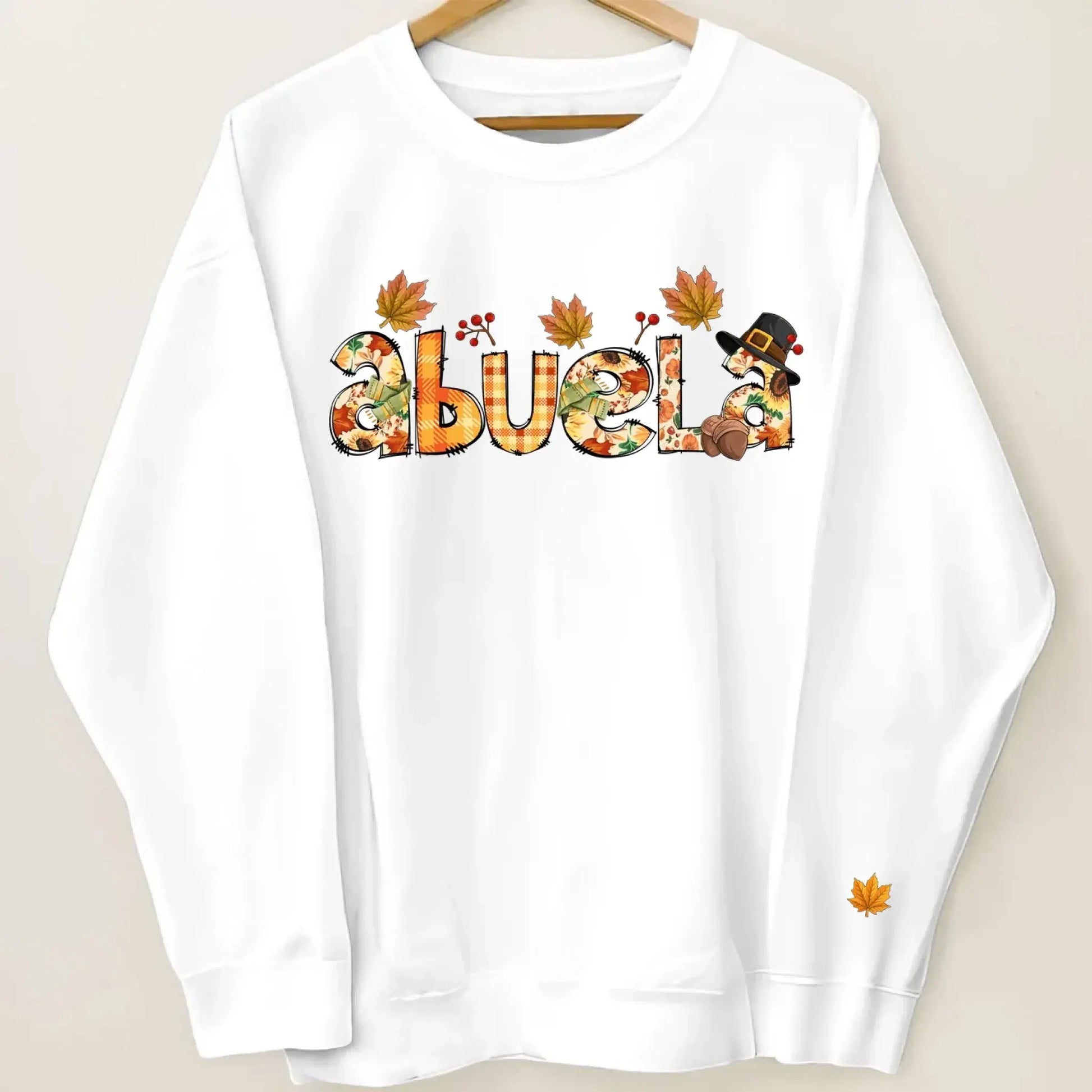 Nana Grandma Bundle – Fall Season Thanksgiving Alphabet Doodle Sweatshirt – Personalized Cozy Gift from Grandkids to Grandma  Ezcustomize