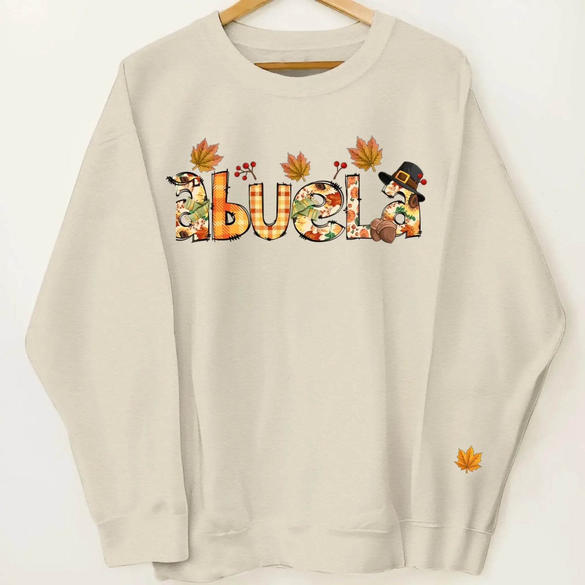 Nana Grandma Bundle – Fall Season Thanksgiving Alphabet Doodle Sweatshirt – Personalized Cozy Gift from Grandkids to Grandma  Ezcustomize