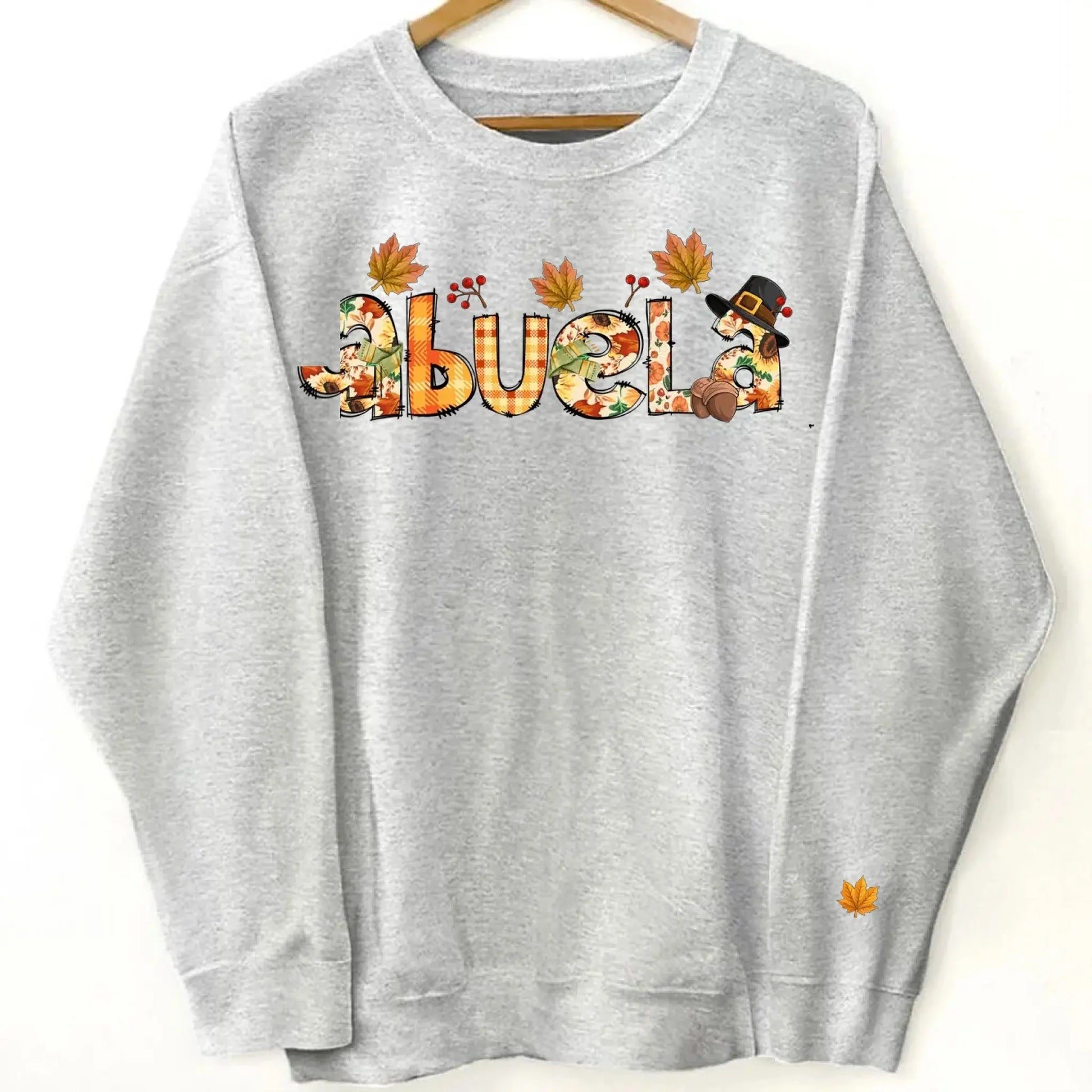 Nana Grandma Bundle – Fall Season Thanksgiving Alphabet Doodle Sweatshirt – Personalized Cozy Gift from Grandkids to Grandma  Ezcustomize