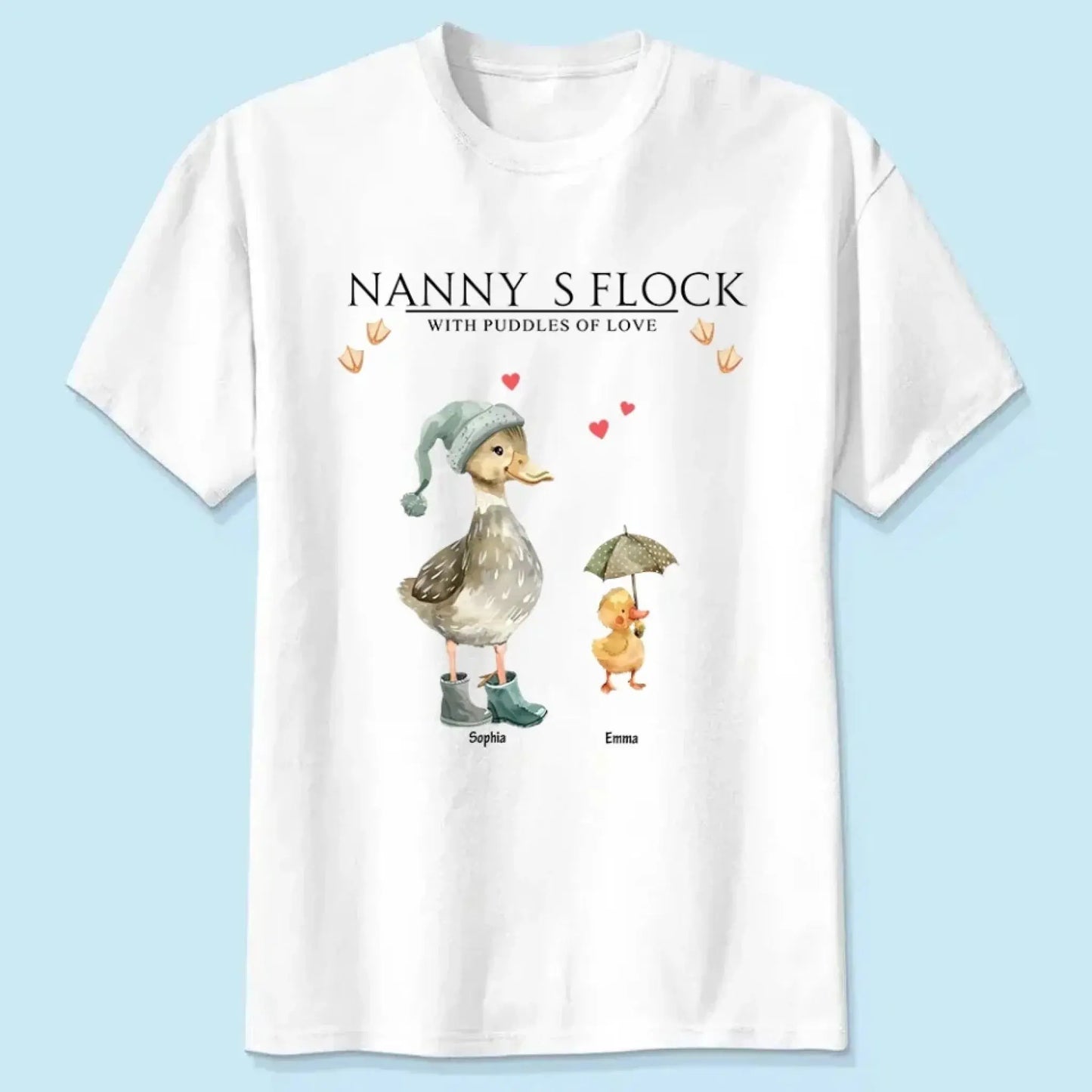 Nanny’s Flock Shirt – Personalized T-Shirt with Kids’ Names – Funny Mother’s Day Gift for Grandma or Mom  Ezcustomize
