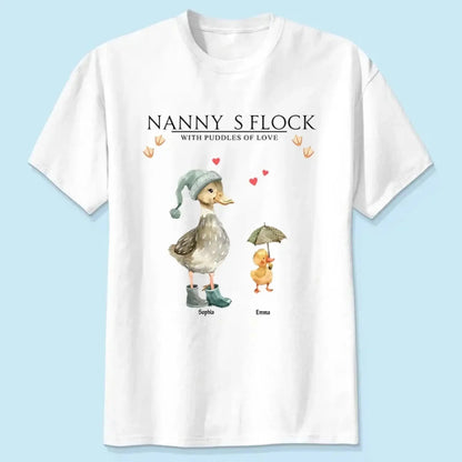Nanny’s Flock Shirt – Personalized T-Shirt with Kids’ Names – Funny Mother’s Day Gift for Grandma or Mom  Ezcustomize