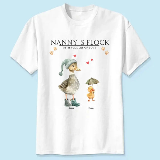 Nanny’s Flock Shirt – Personalized T-Shirt with Kids’ Names – Funny Mother’s Day Gift for Grandma or Mom  Ezcustomize