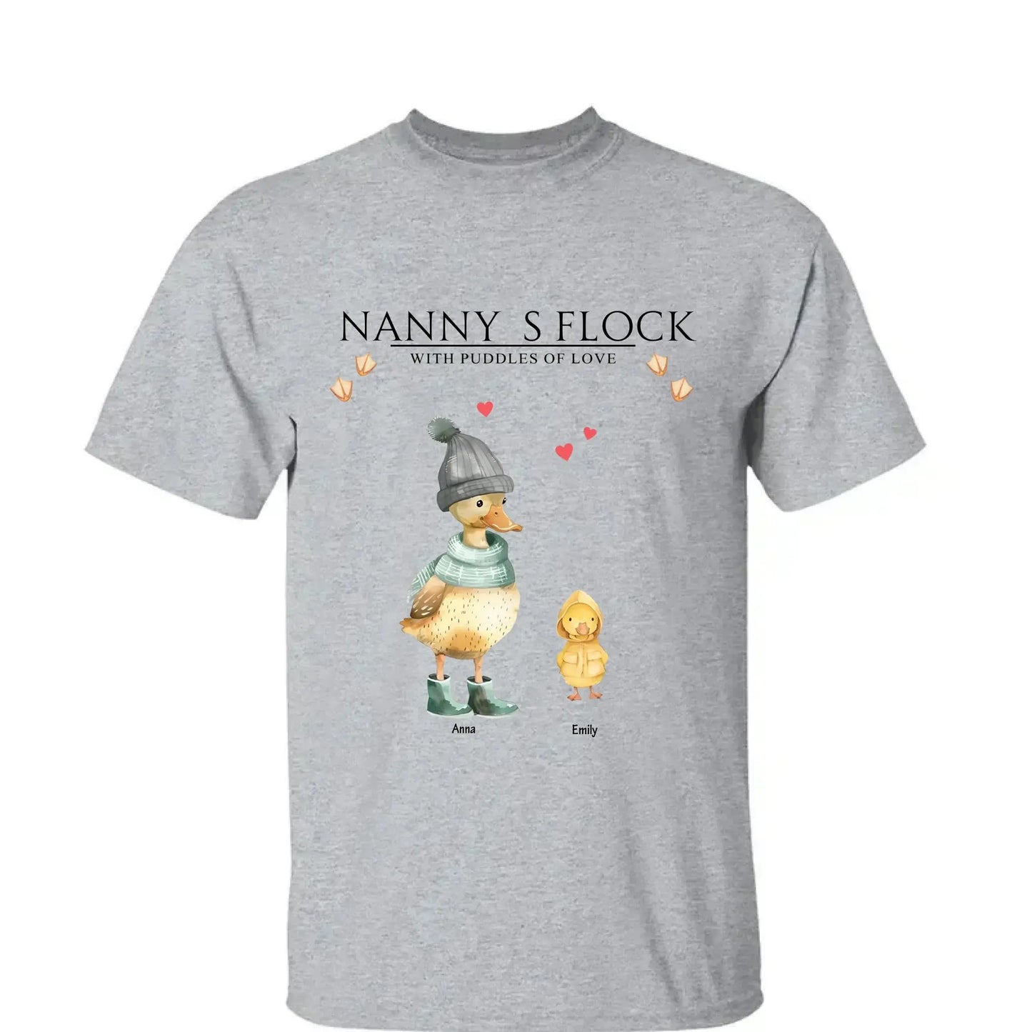 Nanny’s Flock Shirt – Personalized T-Shirt with Kids’ Names – Funny Mother’s Day Gift for Grandma or Mom  Ezcustomize