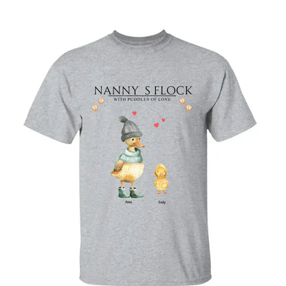 Nanny’s Flock Shirt – Personalized T-Shirt with Kids’ Names – Funny Mother’s Day Gift for Grandma or Mom  Ezcustomize