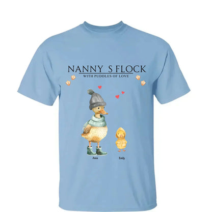 Nanny’s Flock Shirt – Personalized T-Shirt with Kids’ Names – Funny Mother’s Day Gift for Grandma or Mom  Ezcustomize