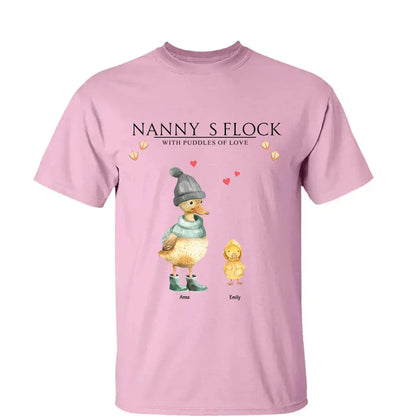 Nanny’s Flock Shirt – Personalized T-Shirt with Kids’ Names – Funny Mother’s Day Gift for Grandma or Mom  Ezcustomize
