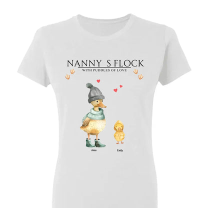 Nanny’s Flock Shirt – Personalized T-Shirt with Kids’ Names – Funny Mother’s Day Gift for Grandma or Mom  Ezcustomize