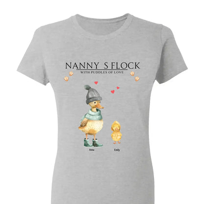 Nanny’s Flock Shirt – Personalized T-Shirt with Kids’ Names – Funny Mother’s Day Gift for Grandma or Mom  Ezcustomize