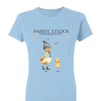 Nanny’s Flock Shirt – Personalized T-Shirt with Kids’ Names – Funny Mother’s Day Gift for Grandma or Mom  Ezcustomize