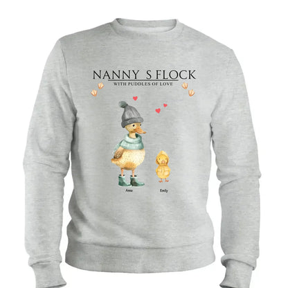 Nanny’s Flock Shirt – Personalized T-Shirt with Kids’ Names – Funny Mother’s Day Gift for Grandma or Mom  Ezcustomize