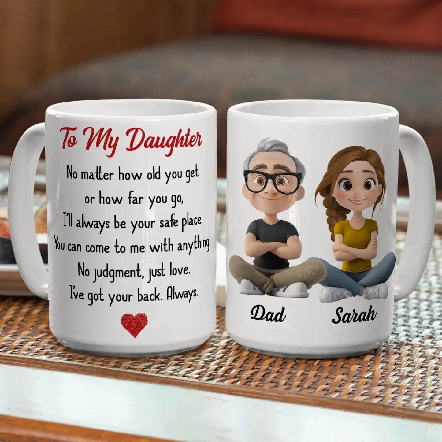 No Judgment Just Love – Personalized Coffee Mug – Meaningful Birthday, Friendship & Encouragement Gift for Daughter  Ezcustomize