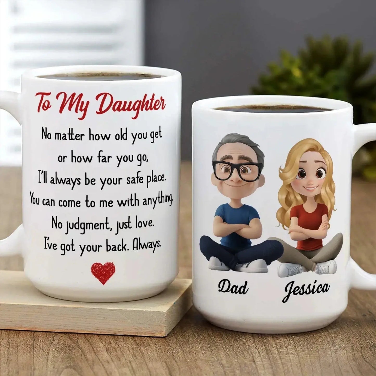 No Judgment Just Love – Personalized Coffee Mug – Meaningful Birthday, Friendship & Encouragement Gift for Daughter  Ezcustomize
