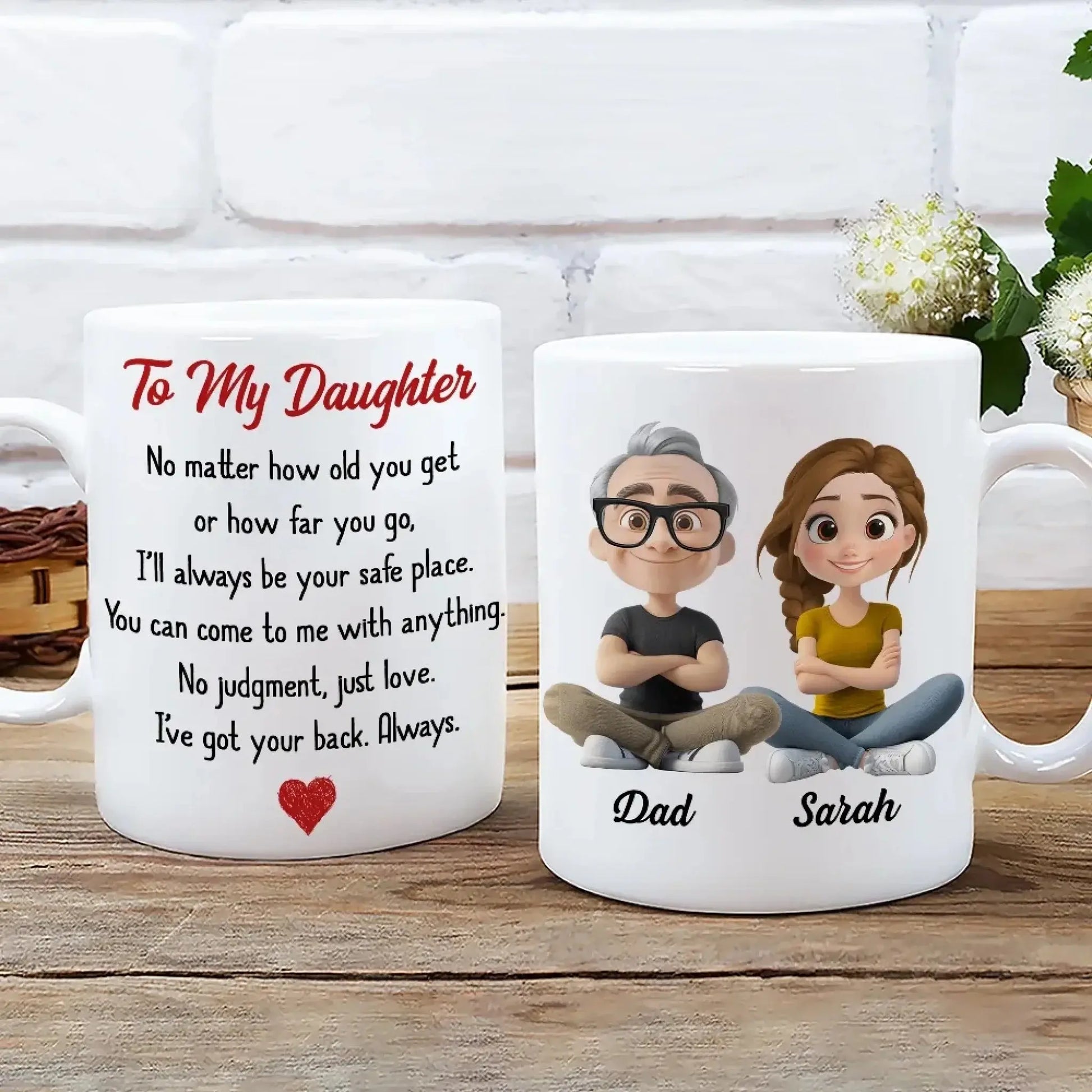 No Judgment Just Love – Personalized Coffee Mug – Meaningful Birthday, Friendship & Encouragement Gift for Daughter  Ezcustomize